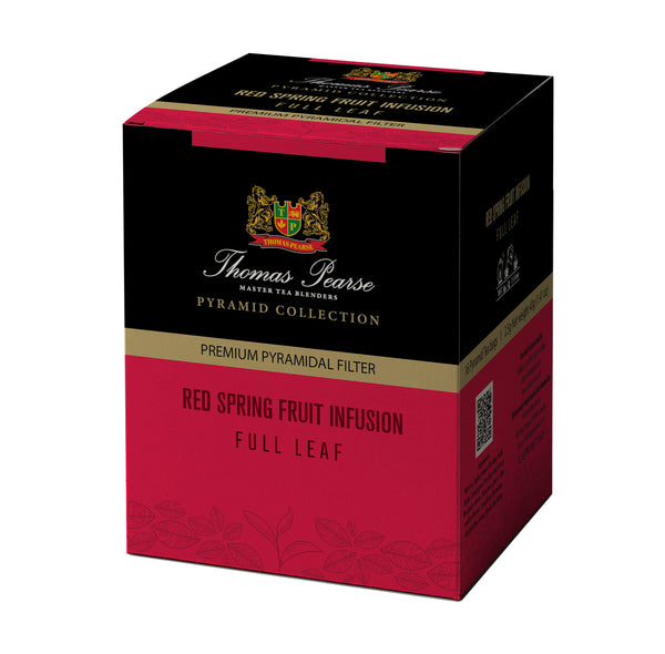 Thomas Pearse Red Spring Fruit Infusion - Full Leaf Loose Tea - 16 Individually Wrapped Pyramid Tea Bags