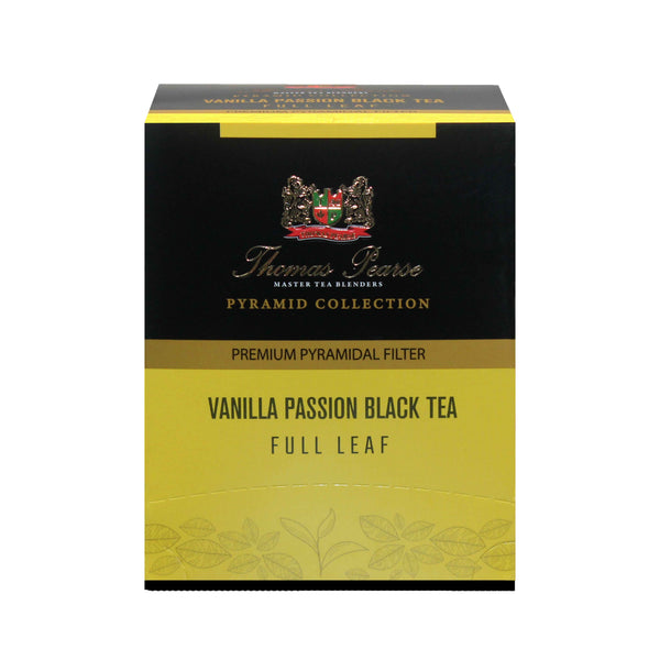 Thomas Pearse Vanilla Passion Black Tea - Infusion - Full Leaf Loose Tea - 16 Individually Wrapped Pyramid Tea Bags