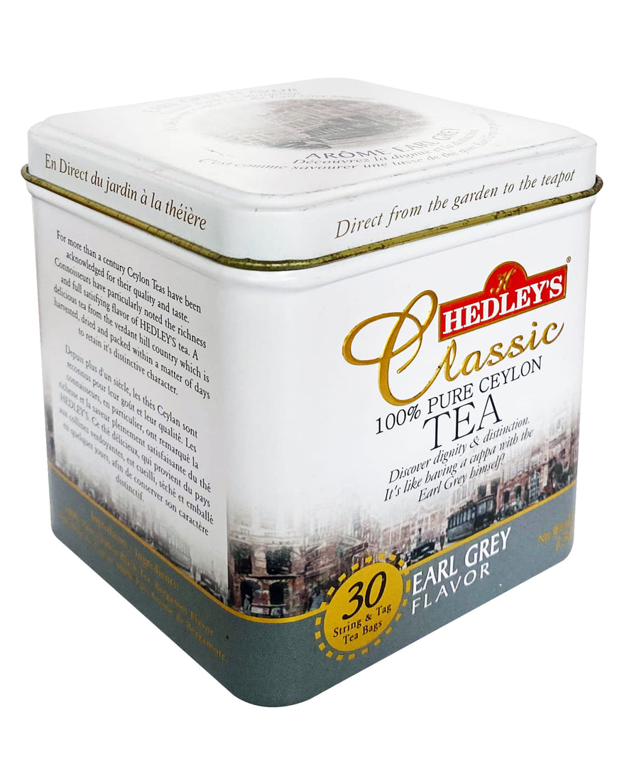 Hedley's - Earl Grey -  Metal Tin  - 30 String and Tag Tea Bags