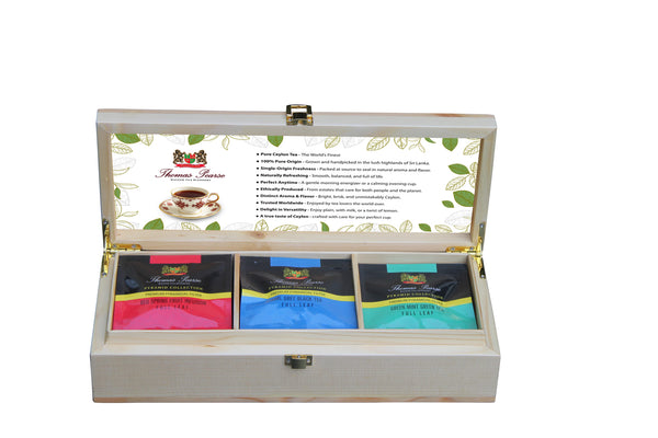 Thomas Pearse 3 Compartment Pinewood Gift Box - Pyramid Collection