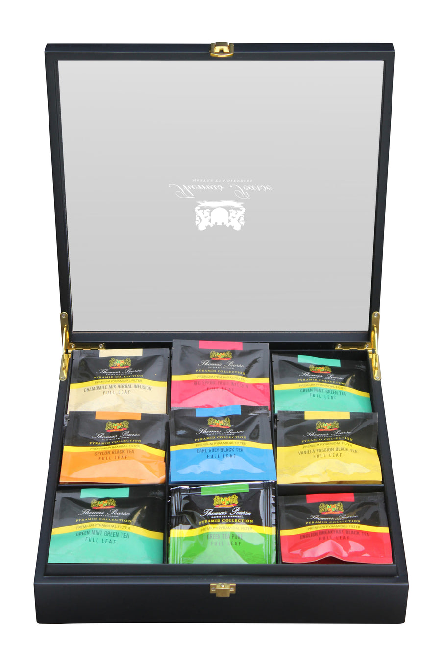 Thomas Pearse 9-Compartment Black Wooden Gift Box - Pyramid Collection