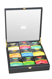 Thomas Pearse 9-Compartment Black Wooden Gift Box - Pyramid Collection