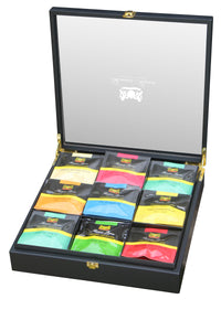 Thomas Pearse 9-Compartment Black Wooden Gift Box - Pyramid Collection
