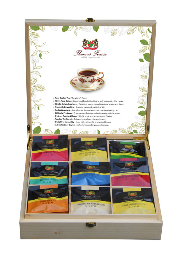 Thomas Pearse 9-Compartment Pinewood Gift Box - Pyramid Collection