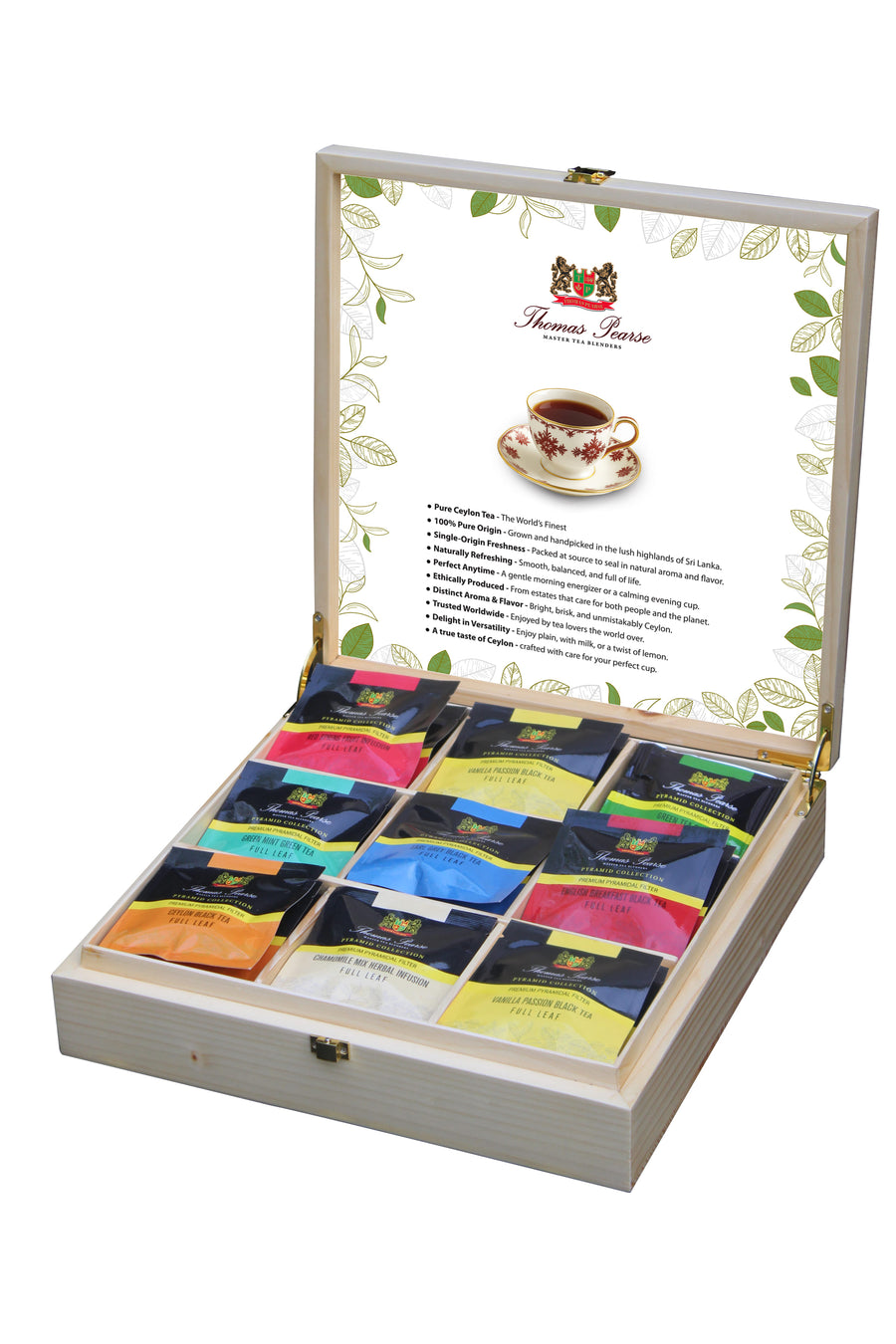 Thomas Pearse 9-Compartment Pinewood Gift Box - Pyramid Collection