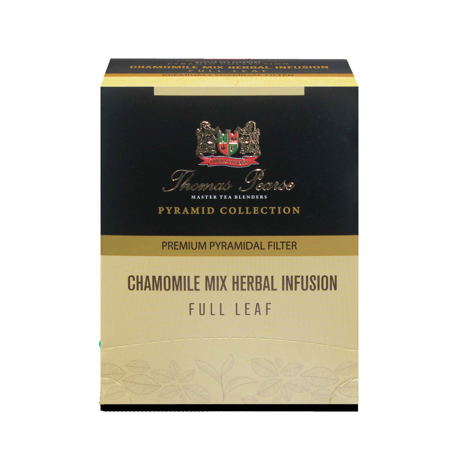 Thomas Pearse Chamomile Mix Herbal Infusion - Full Leaf Loose Tea - 16 Individually Wrapped Pyramid Tea Bags
