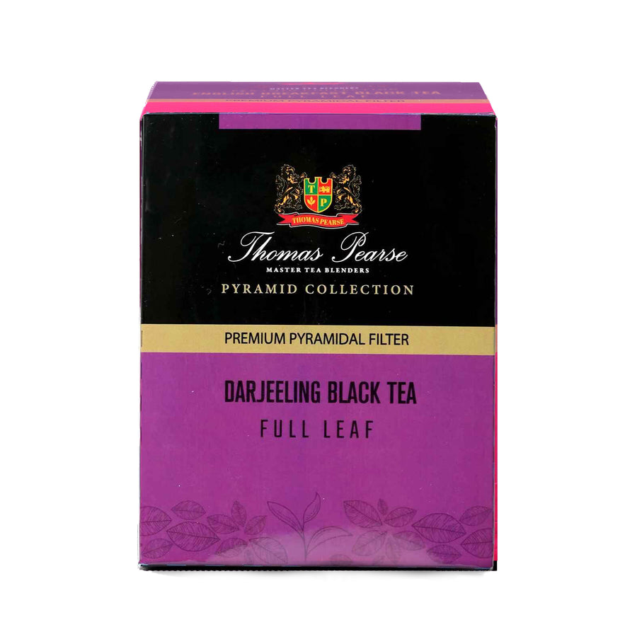 Thomas Pearse Darjeeling Black Tea - Full Leaf Loose Tea - 16 Individually Wrapped Pyramid Tea Bags