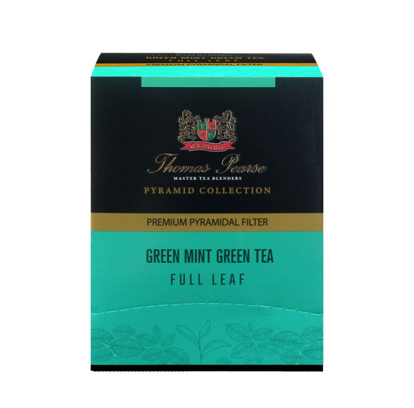 Thomas Pearse Green Mint Green Tea - Full Leaf Loose Tea - 16 Individually Wrapped Pyramid Tea Bags