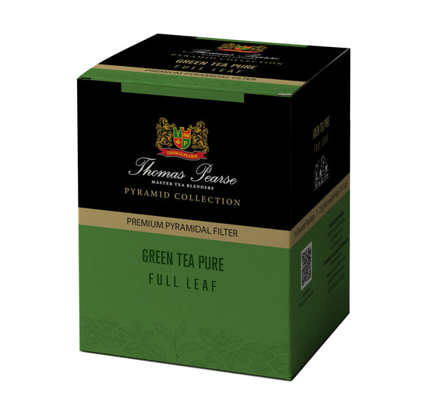 Thomas Pearse Green Tea Pure - Full Leaf Loose Tea - 16 Individually Wrapped Pyramid Tea Bags