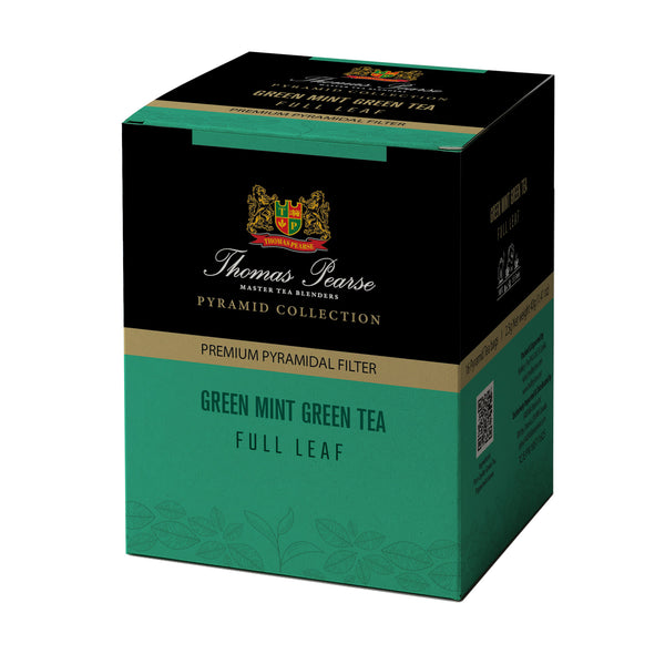 Thomas Pearse Green Mint Green Tea - Full Leaf Loose Tea - 16 Individually Wrapped Pyramid Tea Bags