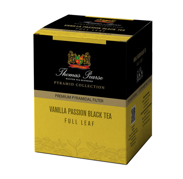 Thomas Pearse Vanilla Passion Black Tea - Infusion - Full Leaf Loose Tea - 16 Individually Wrapped Pyramid Tea Bags