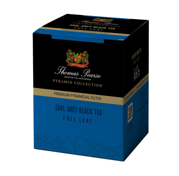 Thomas Pears Earl Grey Black Tea - Full Leaf Loose Tea - 16 Individually Wrapped Pyramid Tea Bags