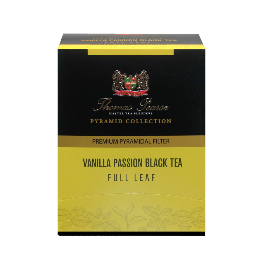 Thomas Pearse Vanilla Passion Black Tea - Infusion - Full Leaf Loose Tea - 16 Individually Wrapped Pyramid Tea Bags