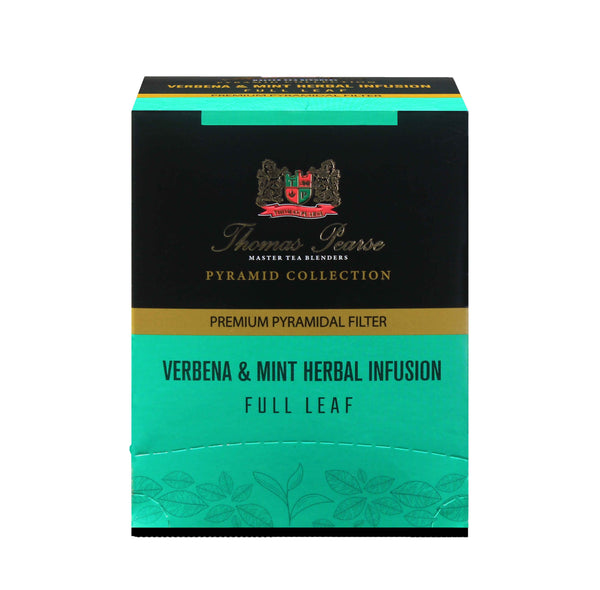 Thomas Pearse Verbena & Mint Herbal Infusion - Full Leaf Loose Tea - 16 Individually Wrapped Pyramid Tea Bags