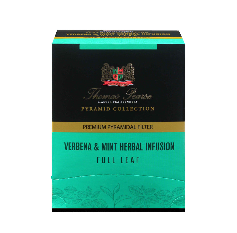 Thomas Pearse Verbena & Mint Herbal Infusion - Full Leaf Loose Tea - 16 Individually Wrapped Pyramid Tea Bags