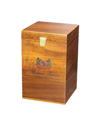 Thomas Pearse Brown Teak Gift Box with Artisan Tea Pouch - Full Leaf Loose Tea
